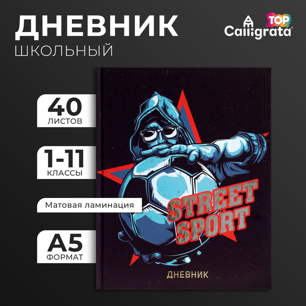 Дневник универсальный для 1-11 классов, Street Sport, твердая обложка 7БЦ, матовая ламинация, тиснение #1