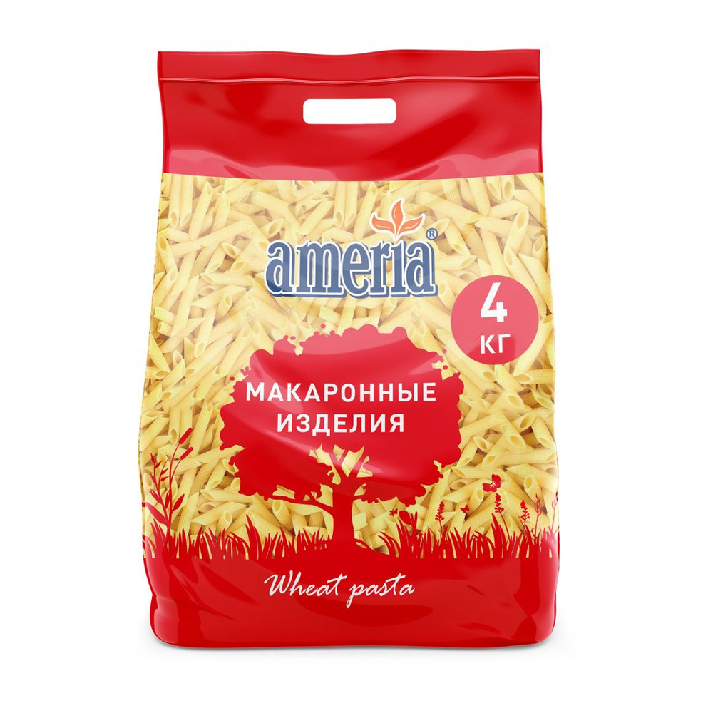 Макароны Ameria Перья Penne Rigate рифлёные № 023, 4 кг #1