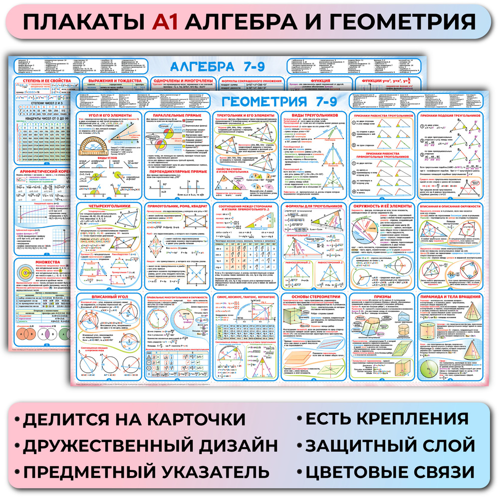 Модульные плакаты А1 по алгебре и геометрии #1