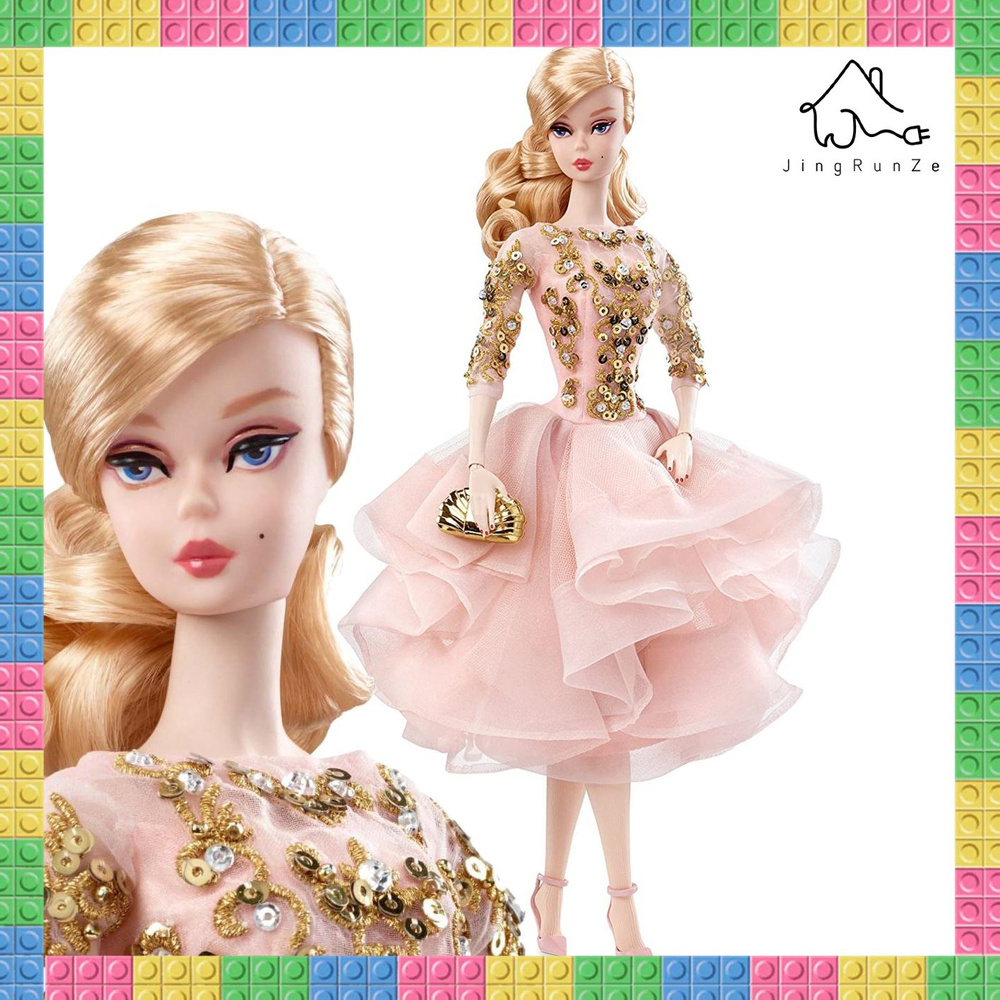 Серия моделей Barbie Fashion/ Винное платье с петушиным хвостом из розового золота 2013 года/ Кукла Silkstone #1