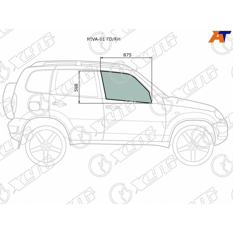 Стекло двери передней правой для Шевроле Нива 2002-2009, Chevrolet Niva стекло двери передней правой #1