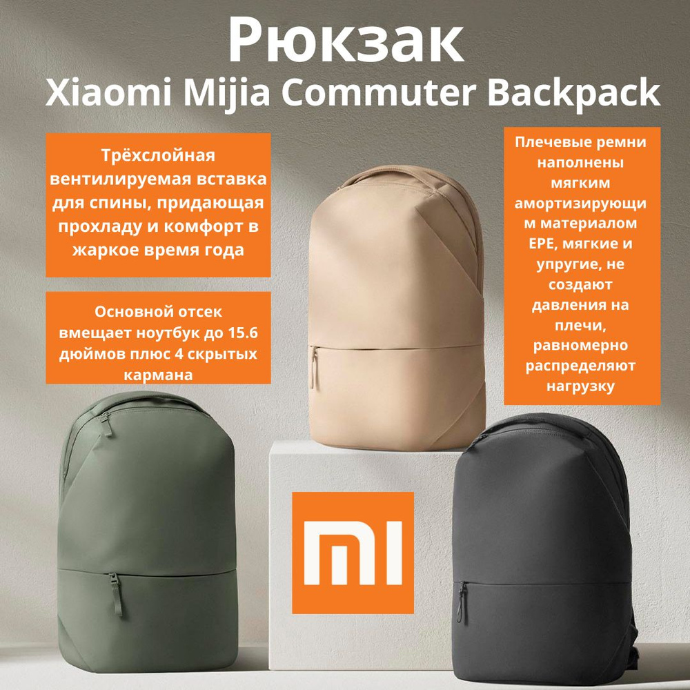 Рюкзак Xiaomi Mijia Commuter Backpack серовато-зеленый (MJTQB01RM) #1