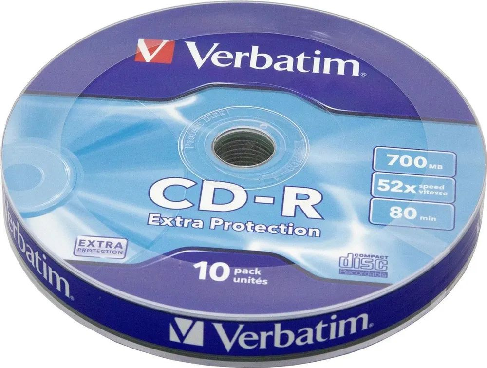 Диск CD-R Verbatim 700Mb 52x bulk (10шт) 43725 Extra Protection #1