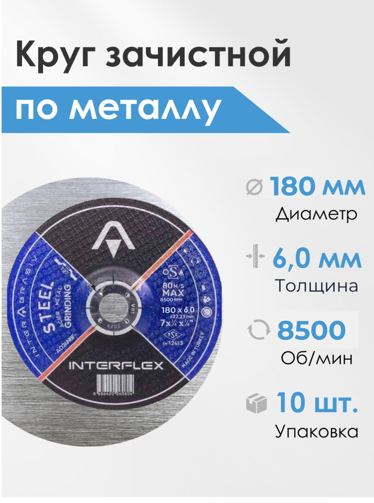 Interflex Круг зачистной 180 x 6 x 22.23 #1