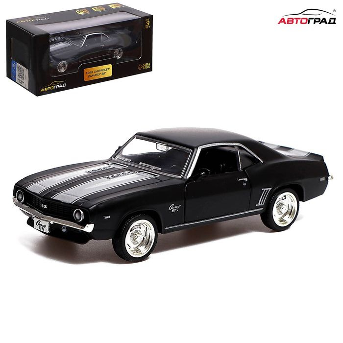 Машина металлическая CHEVROLET CAMARO SS, 1:32, открываются двери, инерция, цвет матовый .  #1