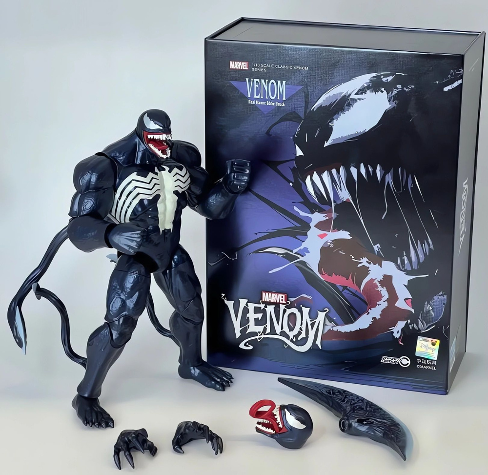 Kоллекционная лицензионная фигурка с аксессуарами от "Marvel/ZD TOYS". "Веном"/Venom. Высота - 22 см #1