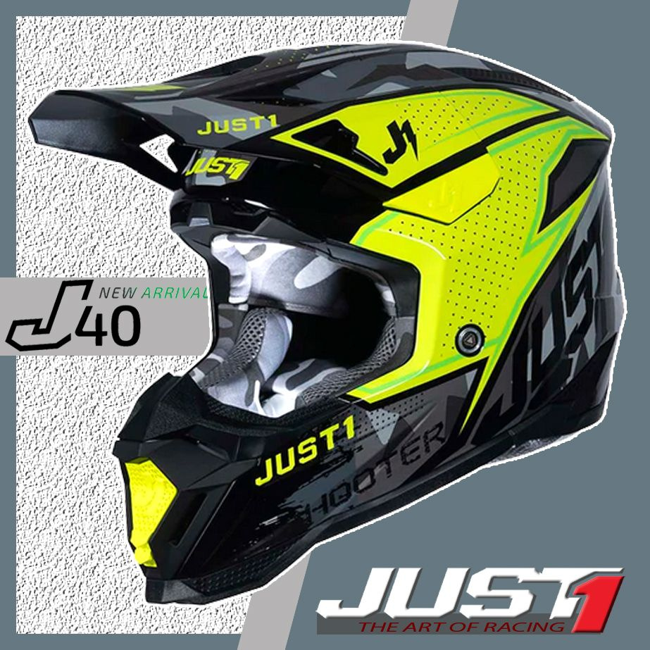 Кроссовый шлем JUST1 J40 SHOOTER M(57-58) Camo YellowFluo/Black глянец #1