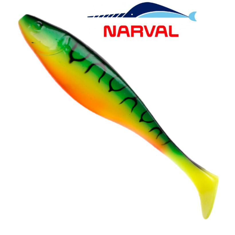 Приманка силиконовая Narval Commander Shad 18cm цв. #006 Mat Tiger / Виброхвост для джига на судака, #1