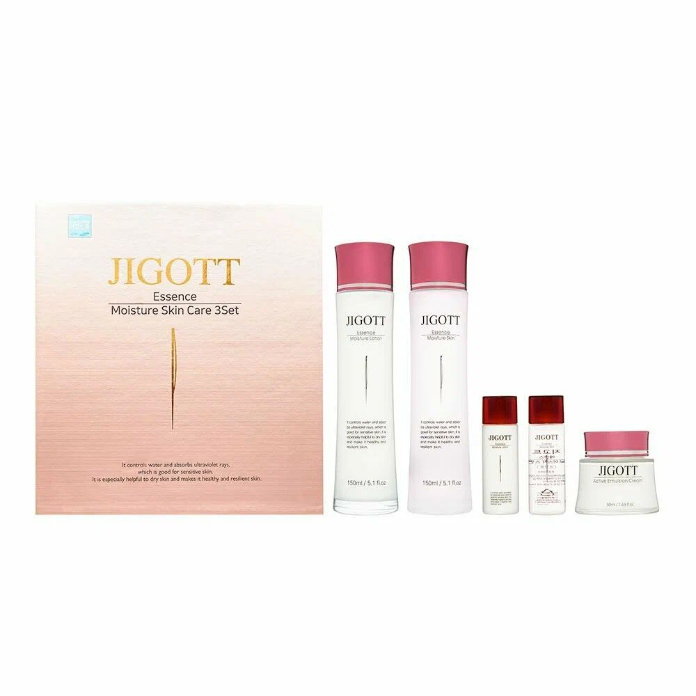 Jigott Набор для лица Essence Moisture Skin Care 3Set: Тонер-эссенция 150мл/30 мл + лосьон 150мл/30 мл #1