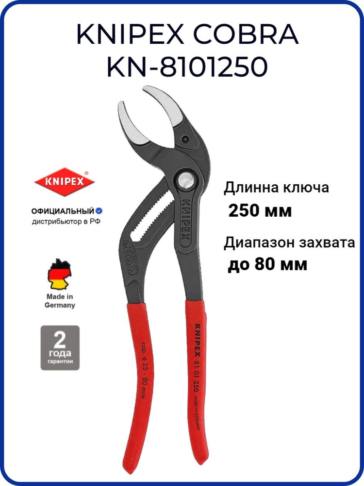 Трубные захватные клещи Knipex KN-8101250 #1