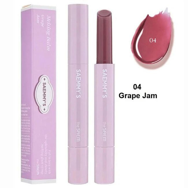 The Saem Saemmys Syrup Shot Melting Balm #04 Grape Jam сияющий оттеночный бальзам для губ (1.8г.)  #1