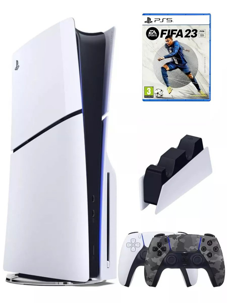 PS5 (ПС5) Игровая приставка Sony PlayStation 5 Slim disk+геймпад+зарядное+ Fifa23  #1