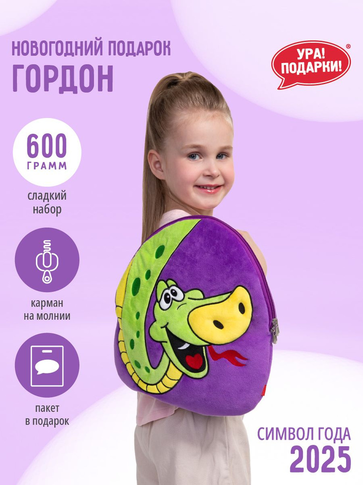 Новогодний сладкий подарок Рюкзачок Гордон 600 гр. от Ура!Подарки!  #1