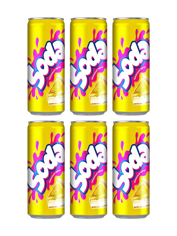 Газированный напиток Dubl Bubl Soda Luv Drink со вкусом лимонного пирога, 6 шт x 330 мл  #1