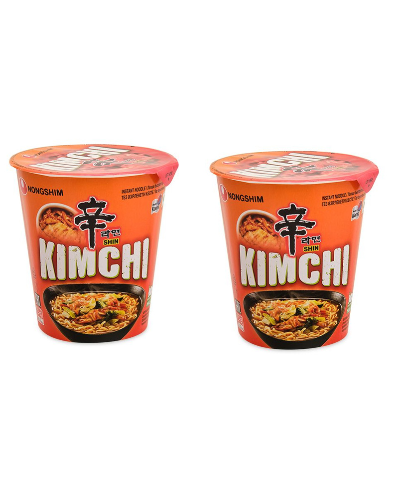 Лапша быстрого приготовления Кимчи Рамен, Nongshim, 2 шт. по 75 г, Республика Корея  #1