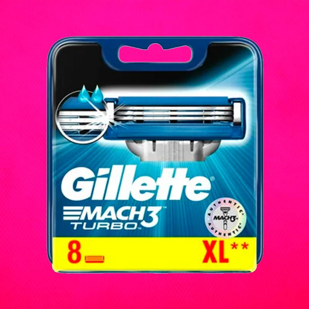 Сменные кассеты Gillette Mach Turbo с 3 лезвиями для бритья, 8 шт #1