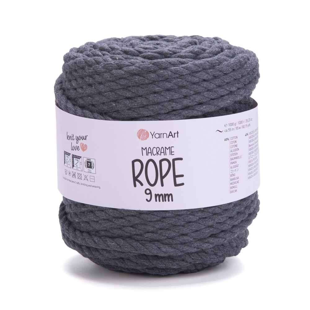 Пряжа YarnArt Macrame Rope 9mm 758 маренго (1000г/55м, упаковка 1 моток) #1