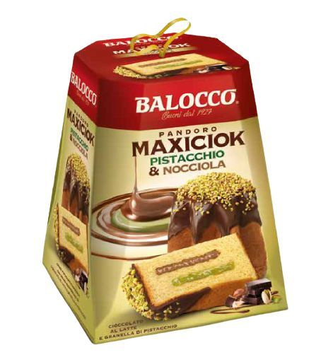 Пандоро Фисташка и фундук 800 г, Pandoro MaxiCiok Pistacchio e nocciola Balocco 800 g  #1