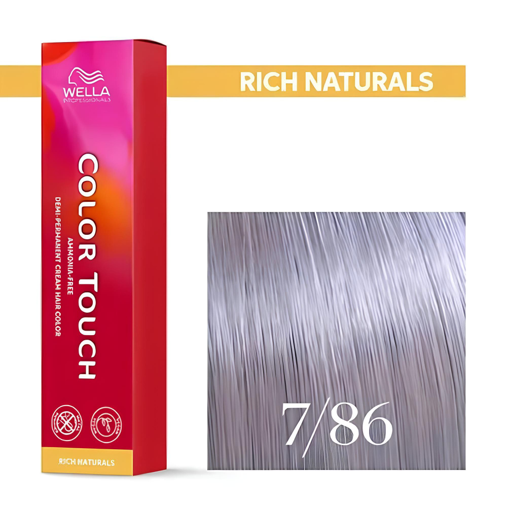 Профессиональная оттеночная краска для волос Wella Professionals Color Touch 7/86 блонд жемчужно-фиолетовый #1