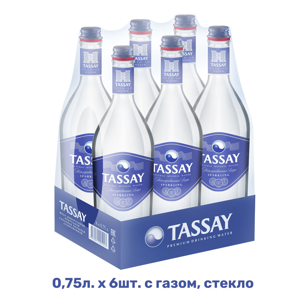 TASSAY Вода Минеральная Газированная 750мл. 6шт #1