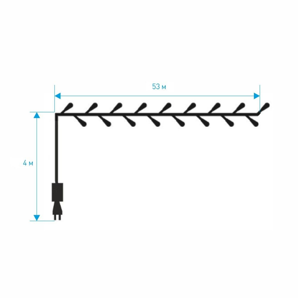 Гирлянда Нить Lotti 750LED 53 м, золотой, IP44 ПВХ зеленый, таймер  #1