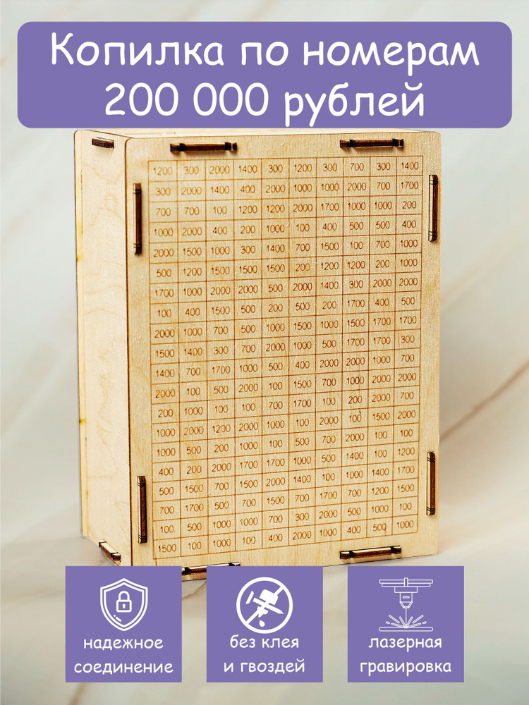 Копилка раскраска деревянная на 200000 рублей #1