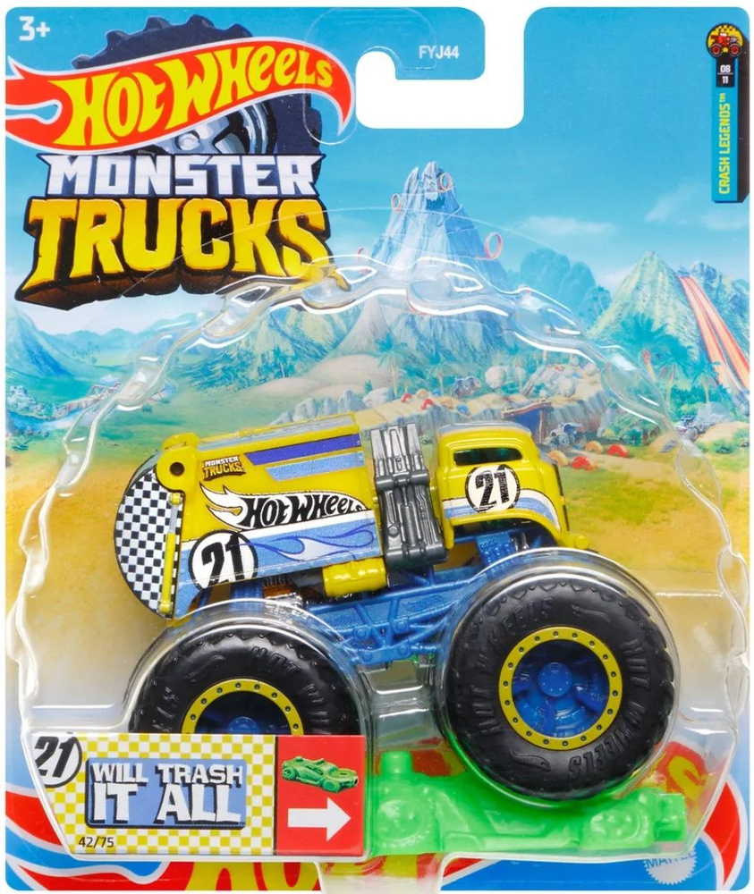 Монстр трак Хот вилс, машинки для мальчиков Mattel, машина Hot Wheels Monster Truck 1:64FYJ44_HHG67  #1