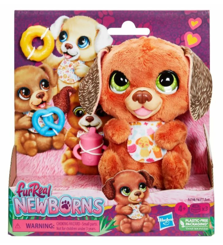 Интерактивная мягкая игрушка furReal Собачка Newborns F6377 коричневый  #1