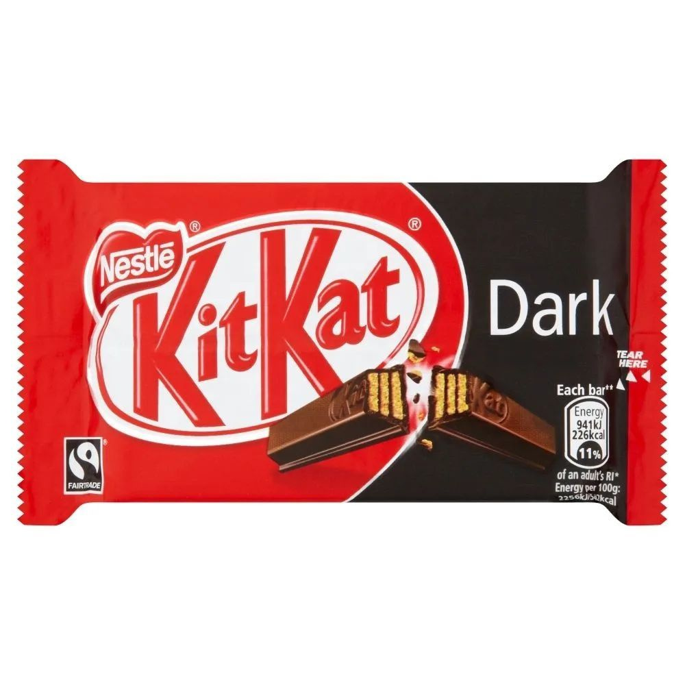 Шоколадный батончик KitKat Dark, с хрустящей вафлей, 41,5 г *12шт (Италия)  #1