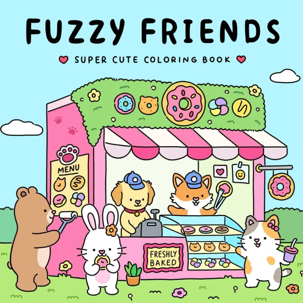 Раскраска антистресс для взрослых и подростков Coco Wyo - Fuzzy friends  #1