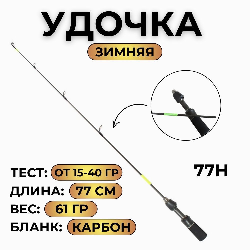 Зимнее удилище Zander Game Ice Fishing 77H, тест 15-40 гр., длина 77 см. #1