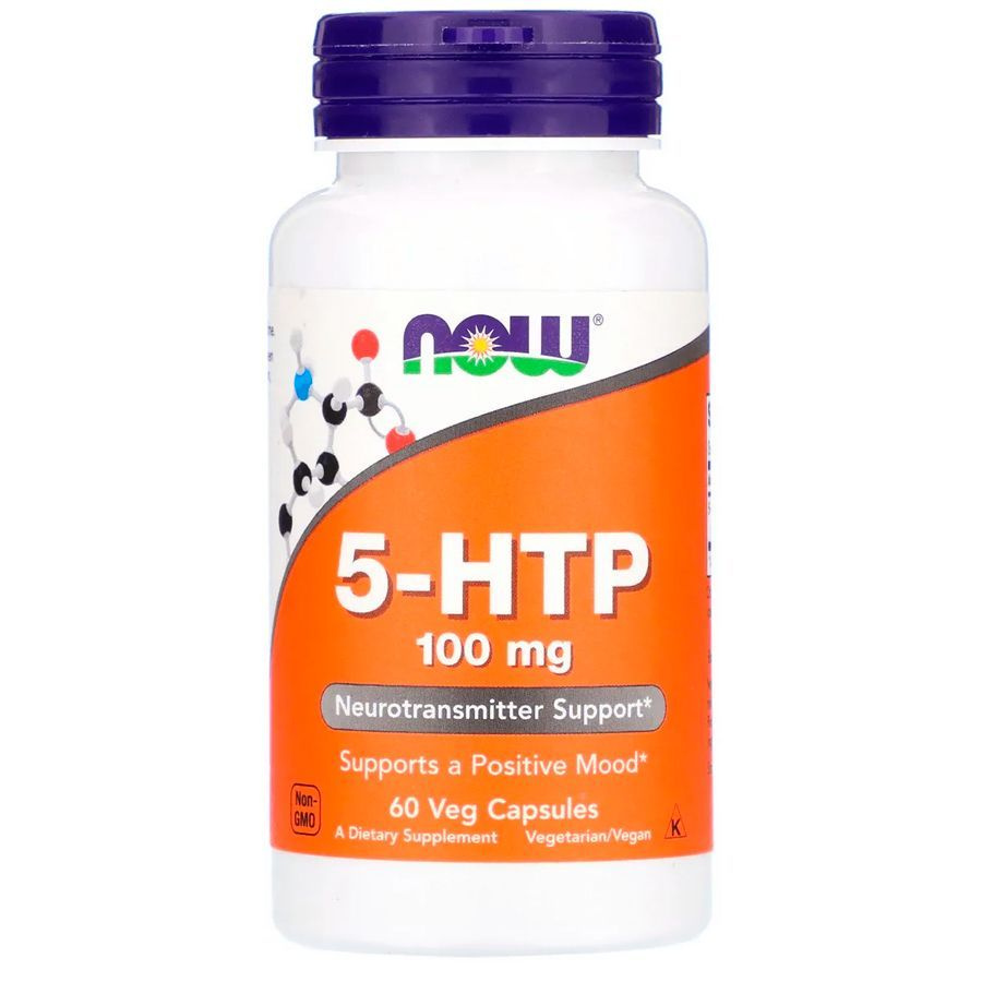 NOW 5 HTP, 100 мг, 60 растительных капсул #1