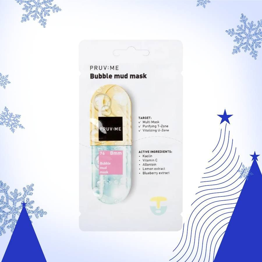 PRUV:ME Bmm 76 Bubble mud mask Маска для лица глиняная пузырьковая очищающая, 2 х 6 г  #1