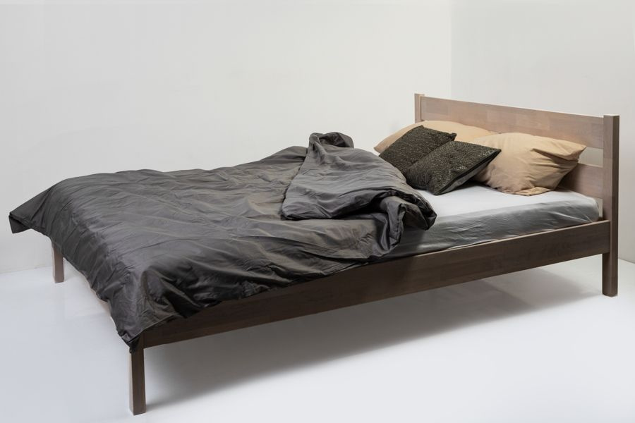 Двуспальная кровать Агата из массива березы, 140 х 200 см, без настила, цвет беленый дуб  #1