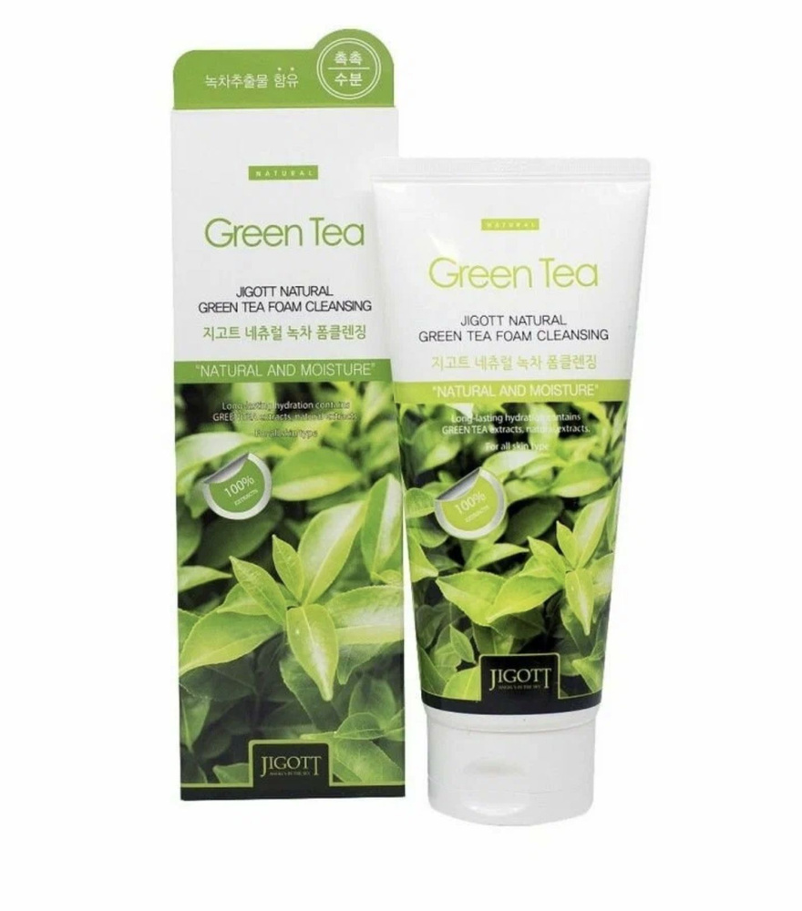 Джигот / Jigott - Пенка для умывания лица зеленый чай Natural Green Tea Foam Cleansing 180 мл  #1