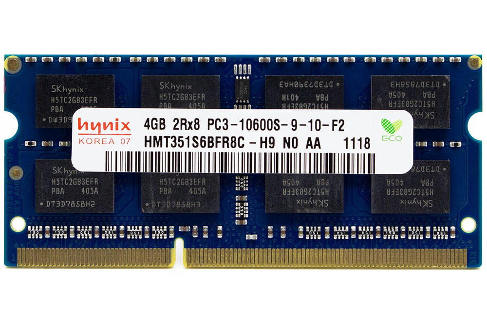Hynix Оперативная память SODIMM DDR3 4GB PC10600 1333МГц Hynix HMT351S6BFR8C-H9 1x4 ГБ (HMT351S6BFR8C-H9) #1