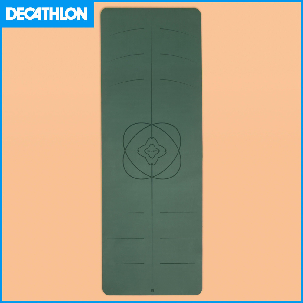 Коврик для фитнеса и йоги Декатлон (Decathlon), цвет хаки, размер 185 х 65 х 0,3 см  #1