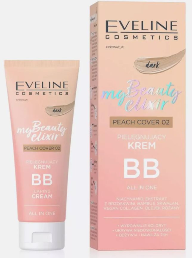 Eveline Cosmetics BB-крем Ухаживающий MY BEAUTY ELIXIR для светлой кожи, peach cover 02-DARK, 30 мл  #1
