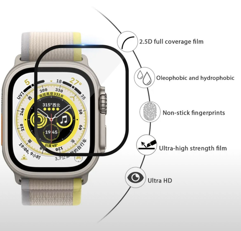 Защитное стекло на часы Apple Watch Ultra 49 mm (Эпл Ватч Ультра 49 мм),  #1