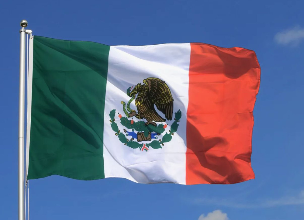 Двусторонний флаг Мексики 40х60 см на лодку, катер или яхту с люверсами  #1