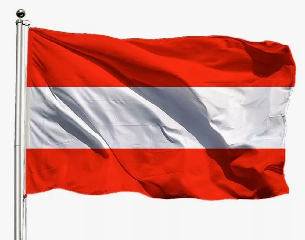 Двусторонний флаг Австрии 40х60 см на лодку, катер или яхту с люверсами  #1