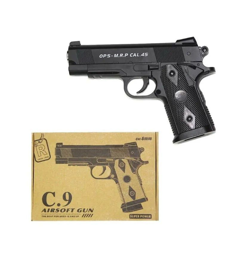 Игрушечный металлический пистолет C.9 #1
