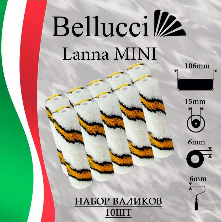 BELLUCCI Lanna MINI Сменный набор мини-роликов для малярного валика из полиамида для всех видов ЛКМ (10 #1