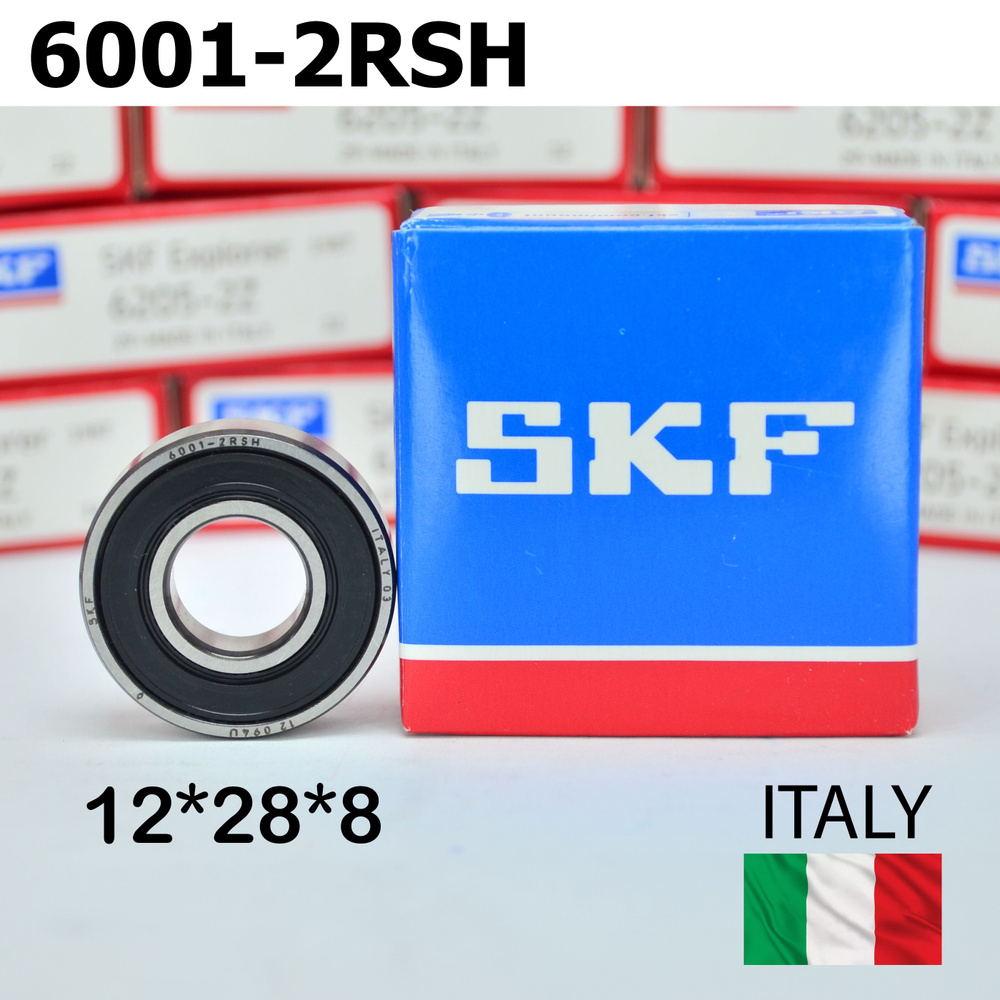 Подшипник SKF 6001-2RS (6001 2RSH / 180101) размер 12*28*8 Италия, универсальный  #1