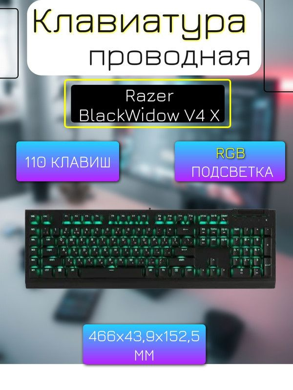 Клавиатура проводная Razer BlackWidow V4 X #1