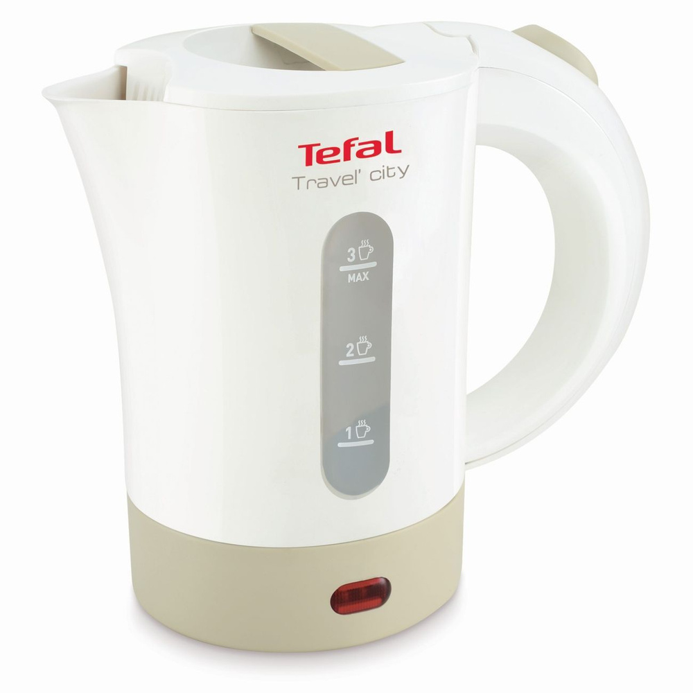 Tefal Электрический чайник Travel KO120130, бежевый, белый #1