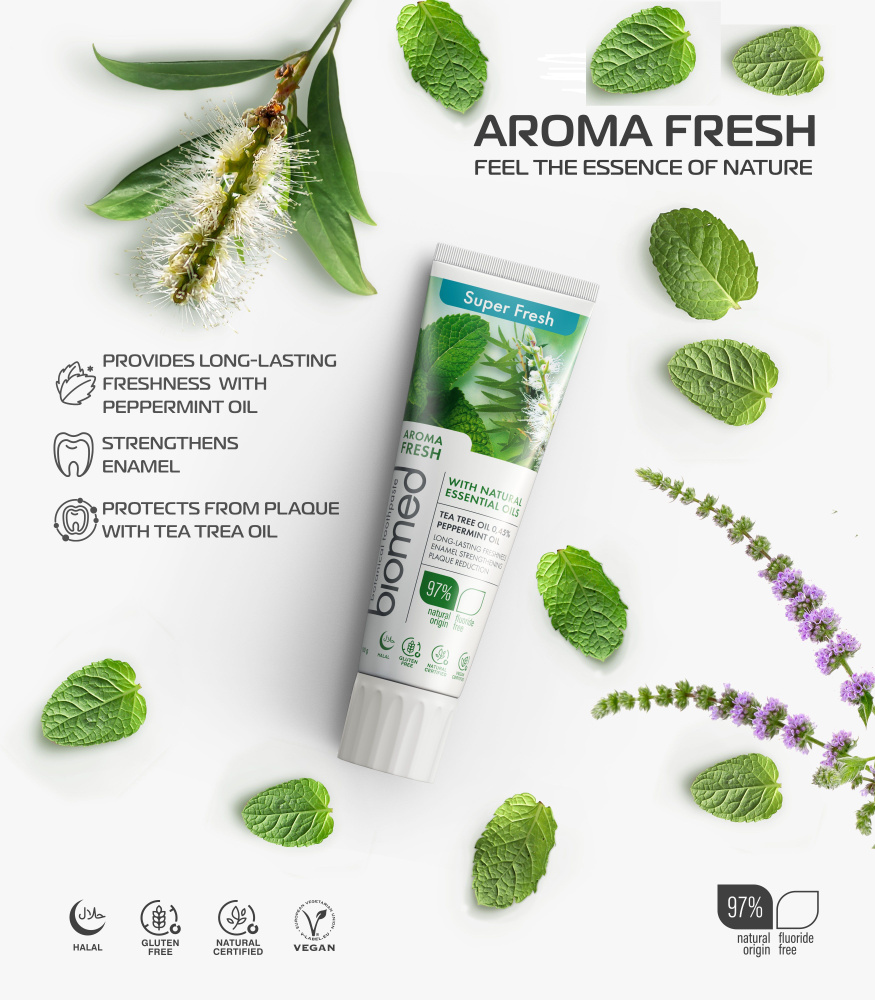 Паста зубная Biomed Aromafresh Super Fresh Чайное дерево Мята #1