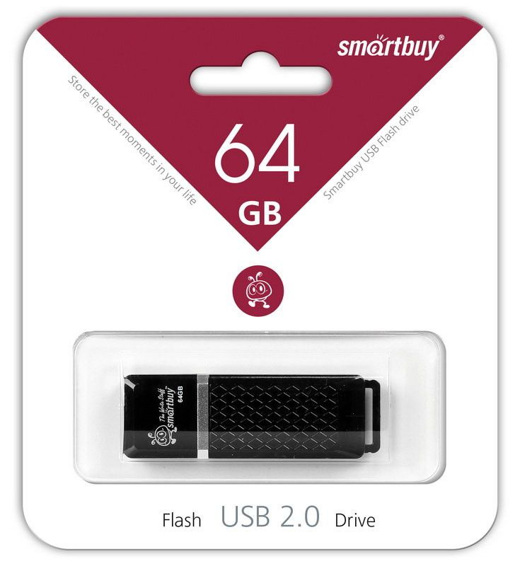 USB-флеш-накопитель Flash Card USB 2.0 64GB Smartbuy Quartz 64 ГБ, синий #1