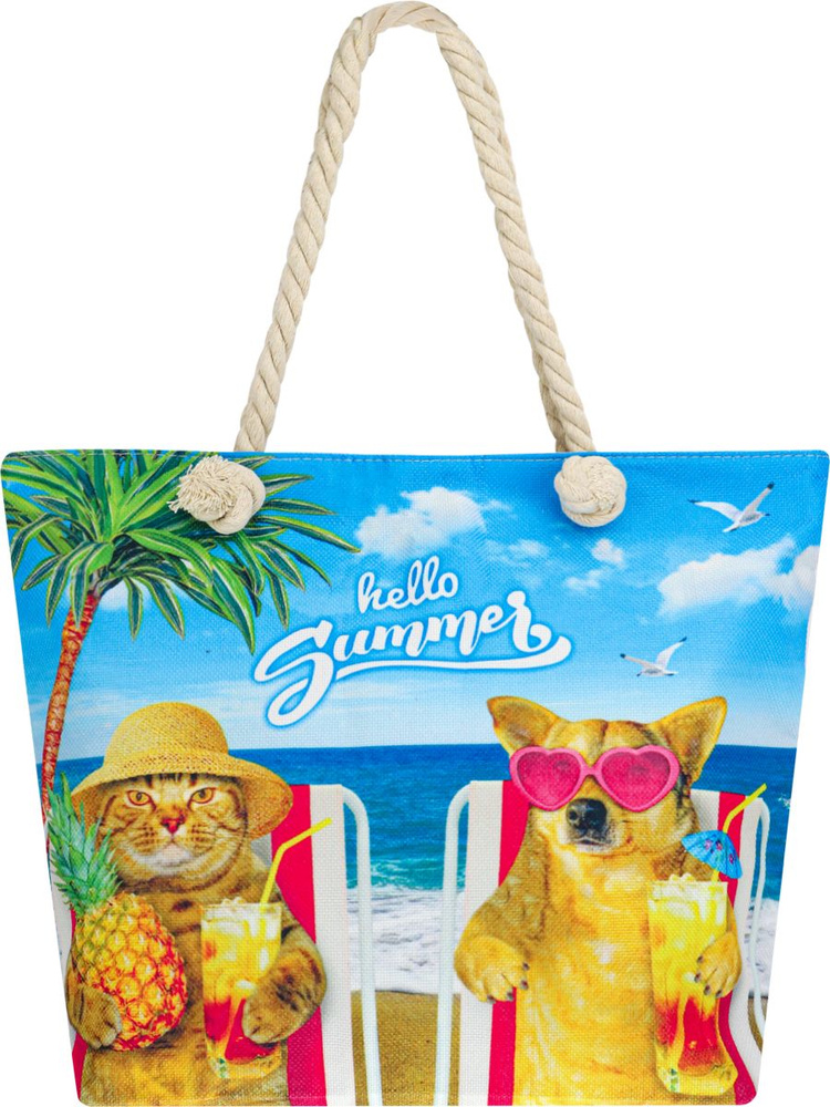 Сумка пляжная "Друзья на отдыхе", сумка-шоппер женская через плечо, шопер, для пляжа  #1
