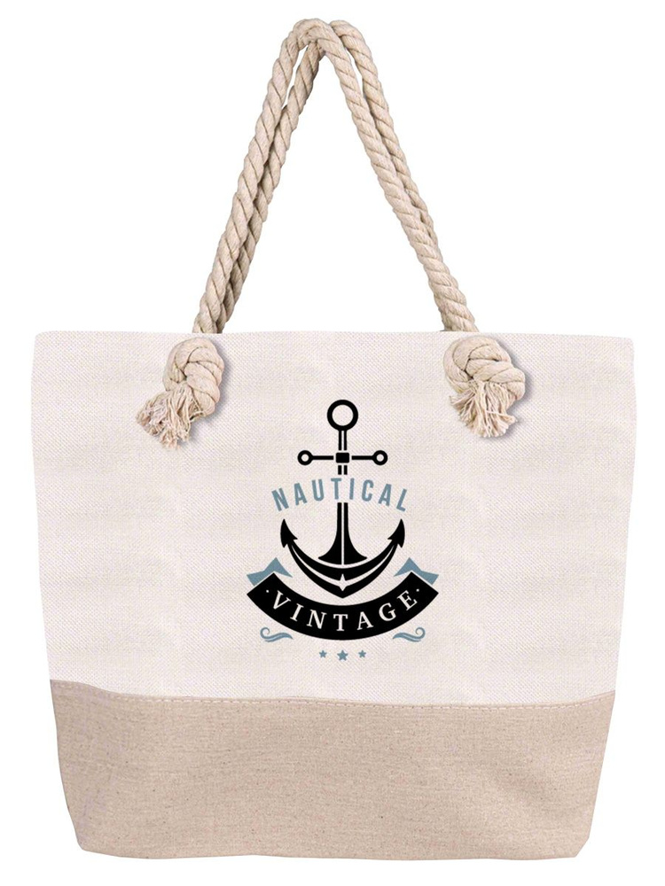 Сумка пляжная "Морской якорь", сумка-шоппер женская через плечо, шопер, для пляжа  #1